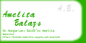 amelita balazs business card